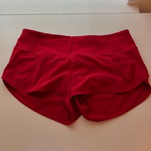 Lululemon speed up shorts red size 6 length 2.5